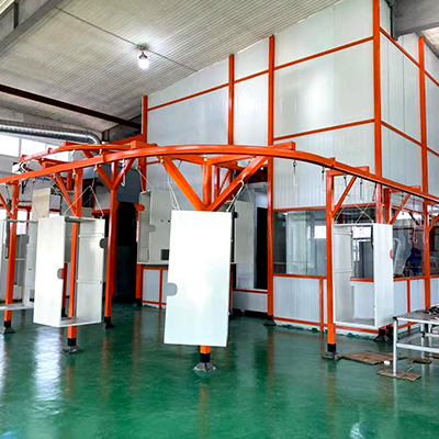 horizontal powder coating line