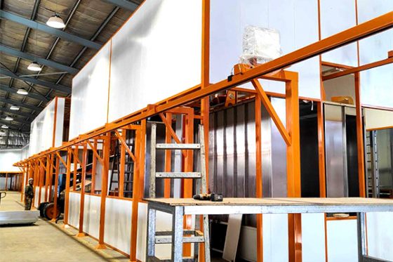 Jordan powder coating line installation in progress,Trust across 6000 kilometers of national borders