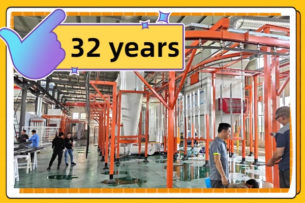 Process flow of powder coating line